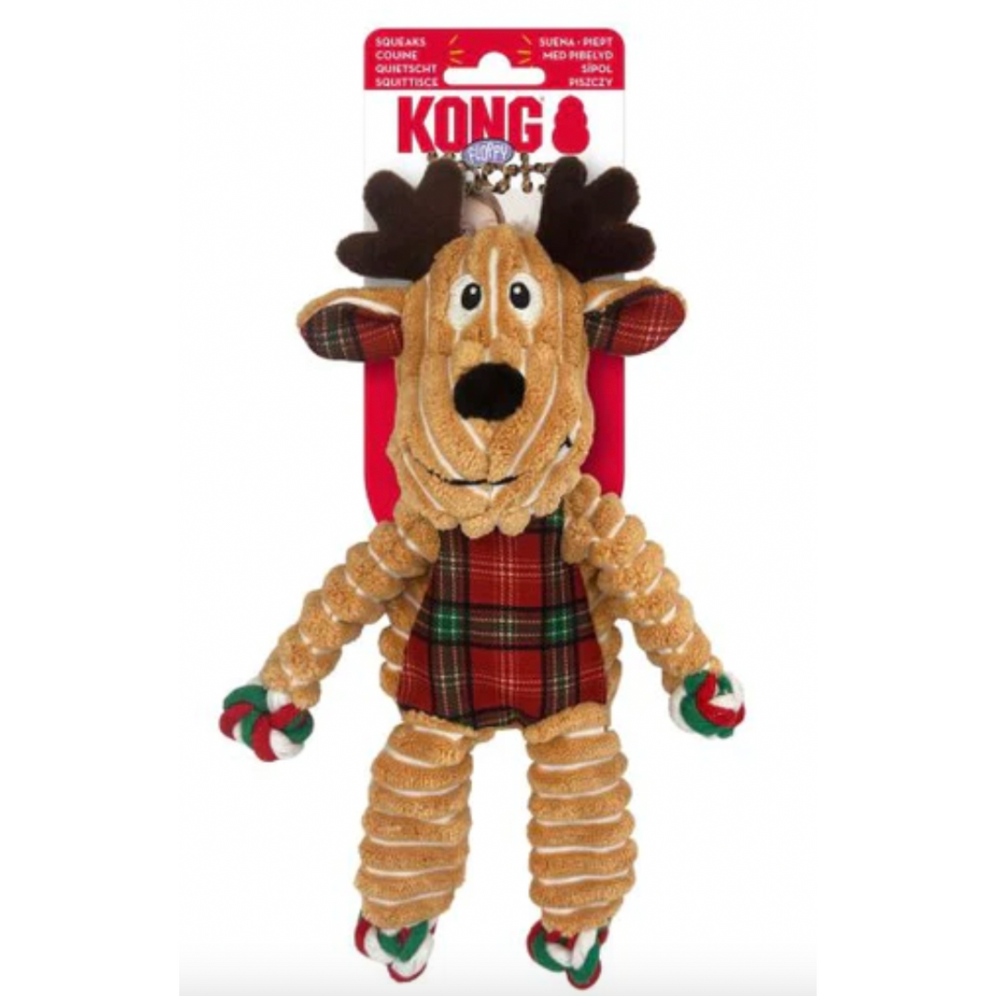 KONG Holiday Floppy Knots Reindeer Brun S/M