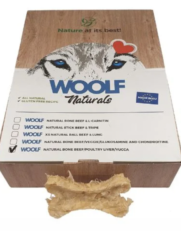 WOOLF NATURAL BONE BEEF, POULTRY LIVER, YUCCA, 1 stk