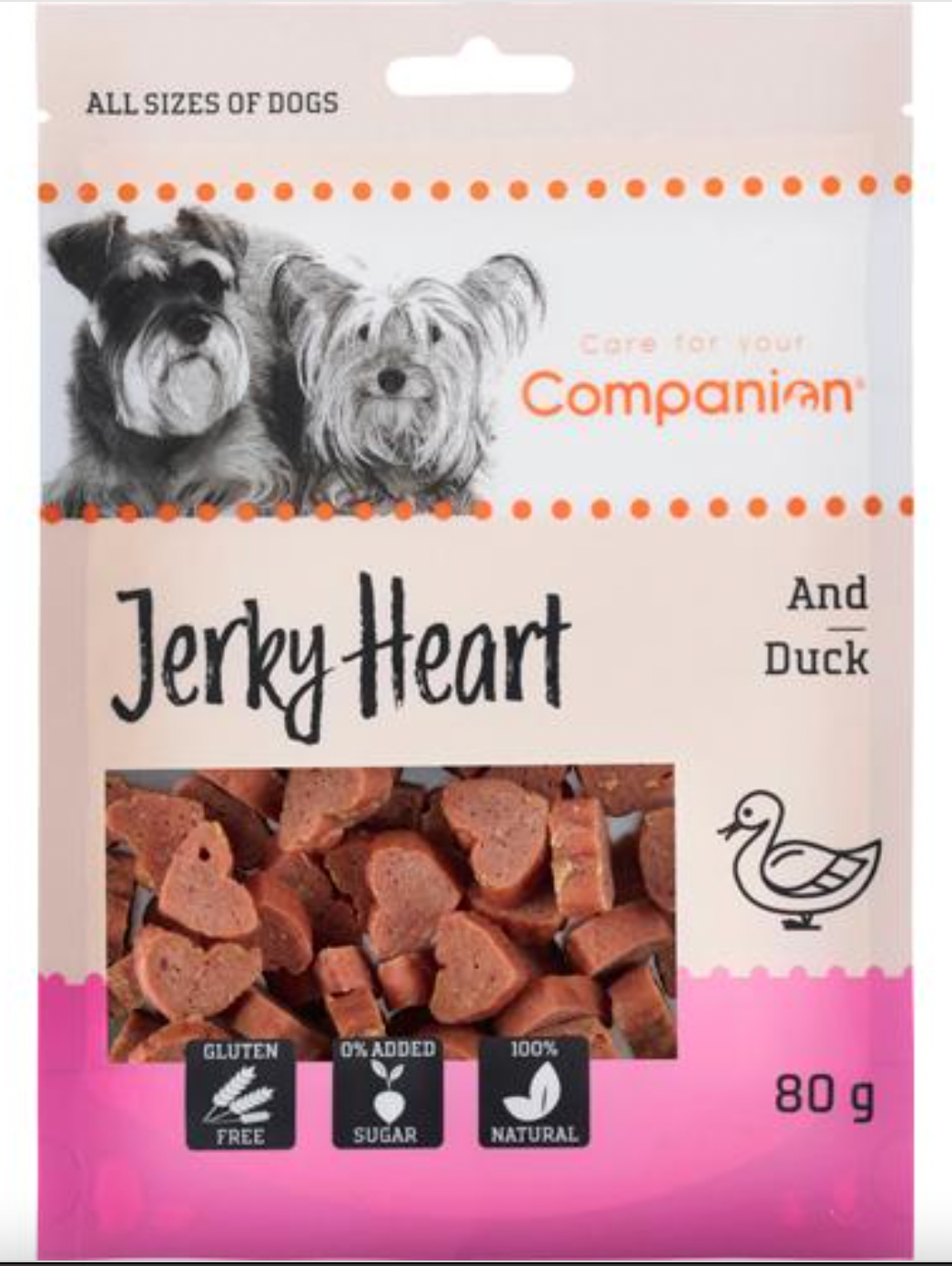 Companion duck jerky heart